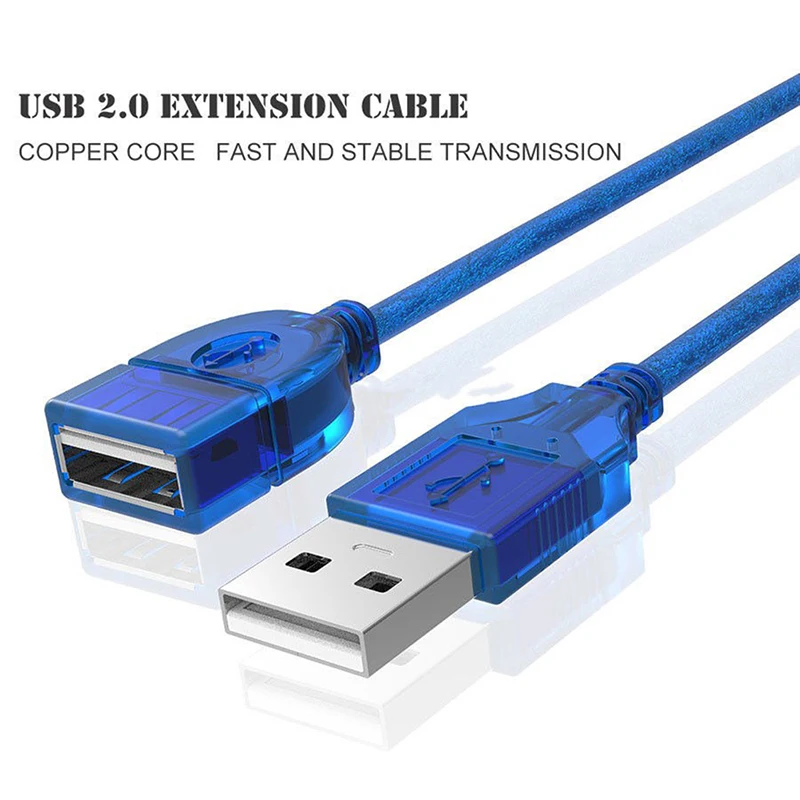 USB 2,0 Удлинительный кабель для мужчин и женщин USB кабели удлиннитель с магнитным кольцом для ноутбука клавиатуры камеры