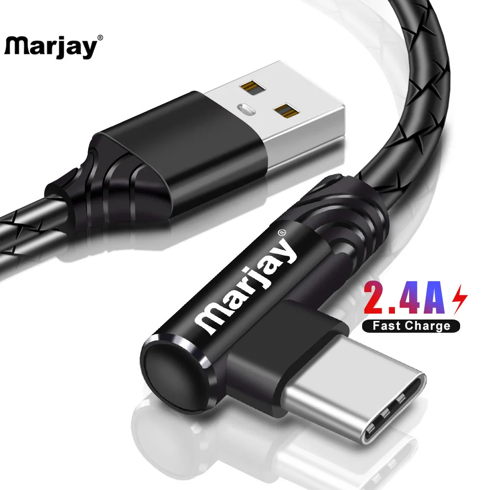 

Marjay 90 Degree USB Type C Cable for Samsung S9 USB Cable Charger Cord for Xiaomi mi 8 Mobile Phone Cables for Huawei P20 lite
