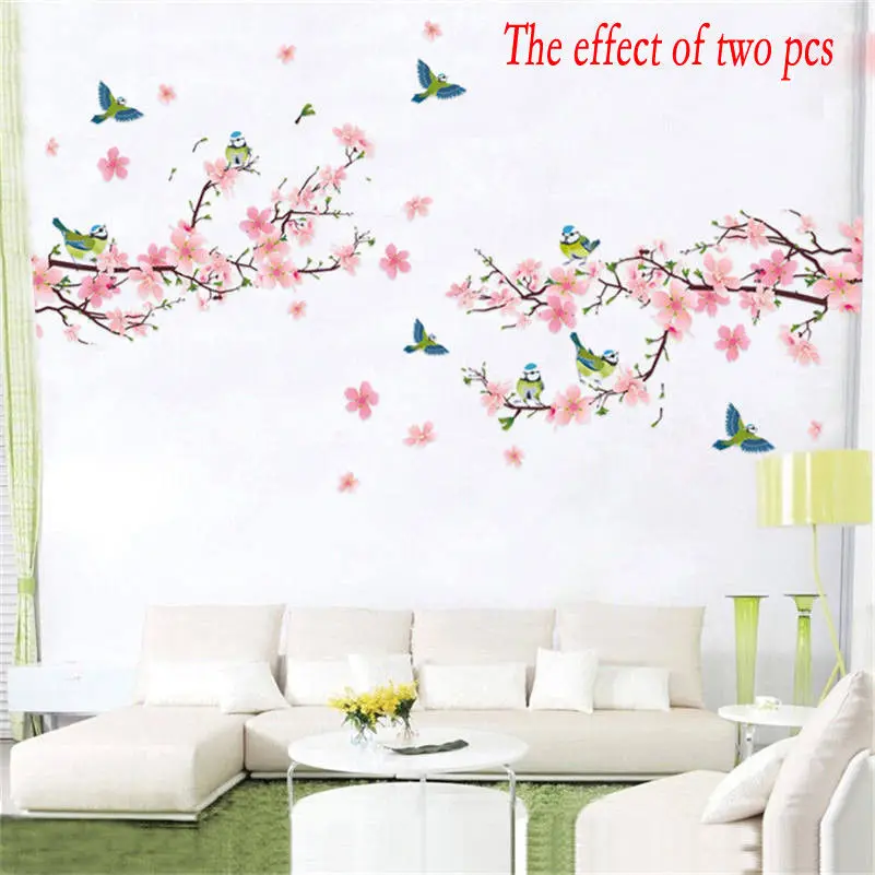 Обои большие вишневые цветы дерево настенные наклейки художественная наклейка домашний декор
