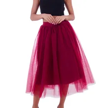 Одежда 2109, новинка, Женская фатиновая юбка в сеточку большого размера, юбка-баллон в сеточку для принцессы, элегантная Однотонная юбка для девочек