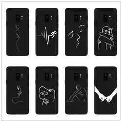 Лидер продаж простые линии Art телефон Обложка для samsung S8 S9 плюс S7 примечание 9 поцелуй сердце Мягкий силиконовый чехол для samsung A6 A8 J3 J4 J6 J8 2018