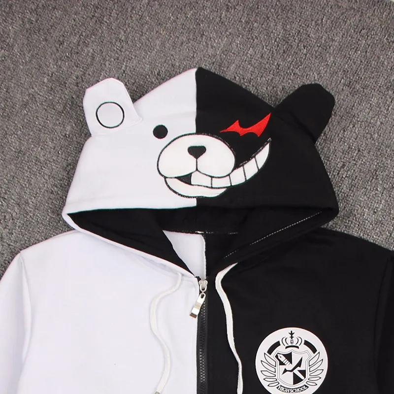 Dangan Ronpa monokuma тонкое пальто унисекс толстовки и олимпийки Косплэй костюм Одежда для мальчиков мужская одежда верхняя одежда с рисунками