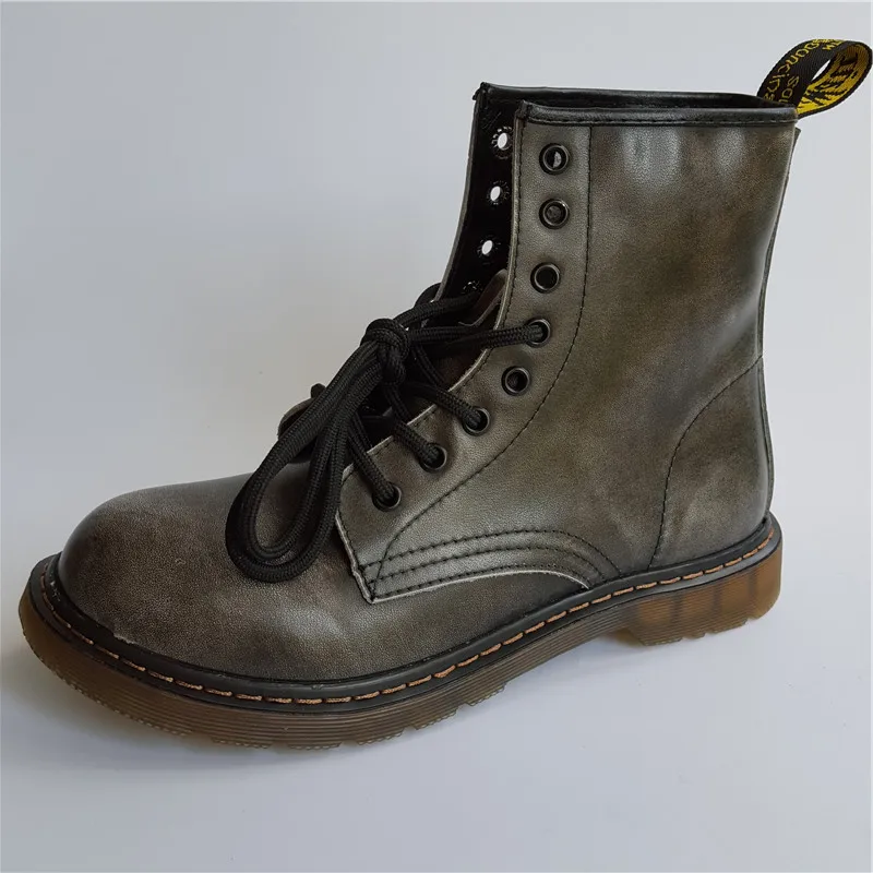 Мужские ботинки из натуральной кожи высокого качества; военные зимние ботинки; Мужская обувь; модные мужские ботинки; botas zapatos hombre - Цвет: grey