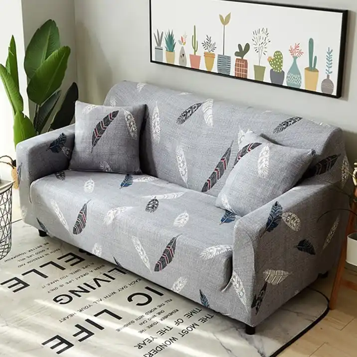 All Grey Color Printed Sofa Cover Stretch Covers Slipcovers Love Seat Couch For Living Home Decoration