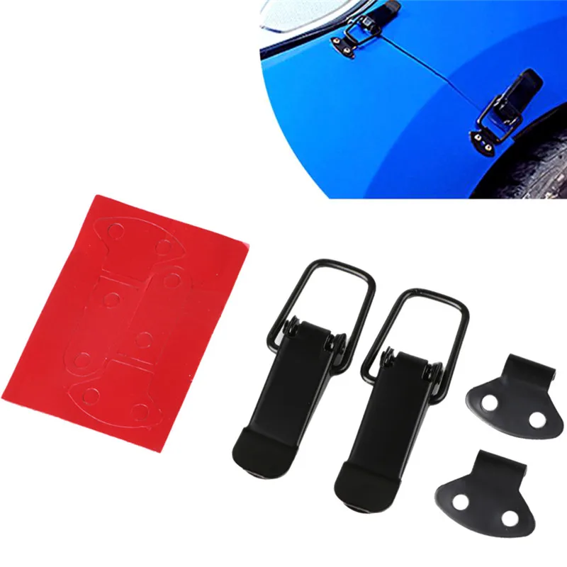 

2Pcs Clip Hasp Durable Security Hook Universal Bumper Lock Clip Kit For Racing Car Truck Hood Quick Release Fastener Auto#292144