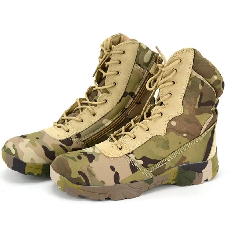XEK/мужские военные тактические ботинки; сезон осень-зима; водонепроницаемые кожаные армейский ботинки; Безопасная рабочая обувь для пустыни; армейские ботильоны; wyq08 - Цвет: Темно-серый