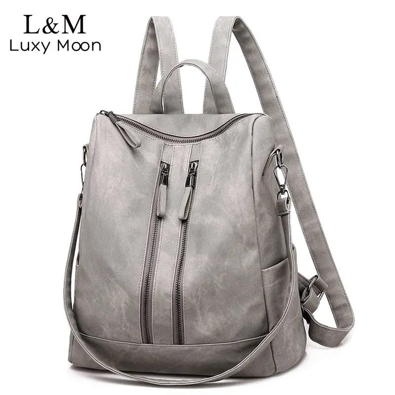 

Women Leather Backpack High Quality Rucksacks For Girls Travel Shoulder Bagpack Ladies Sac Female Bag mochilas mujer 2019 XA489H