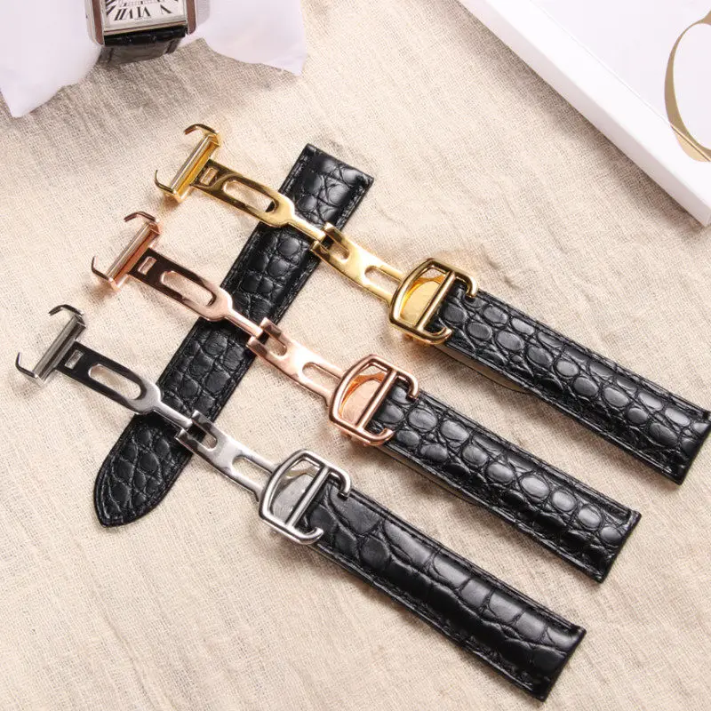 

Crocodile leather watch bandsubstitute for Cartire Tank tank SOLO London leather watch with leather men and women