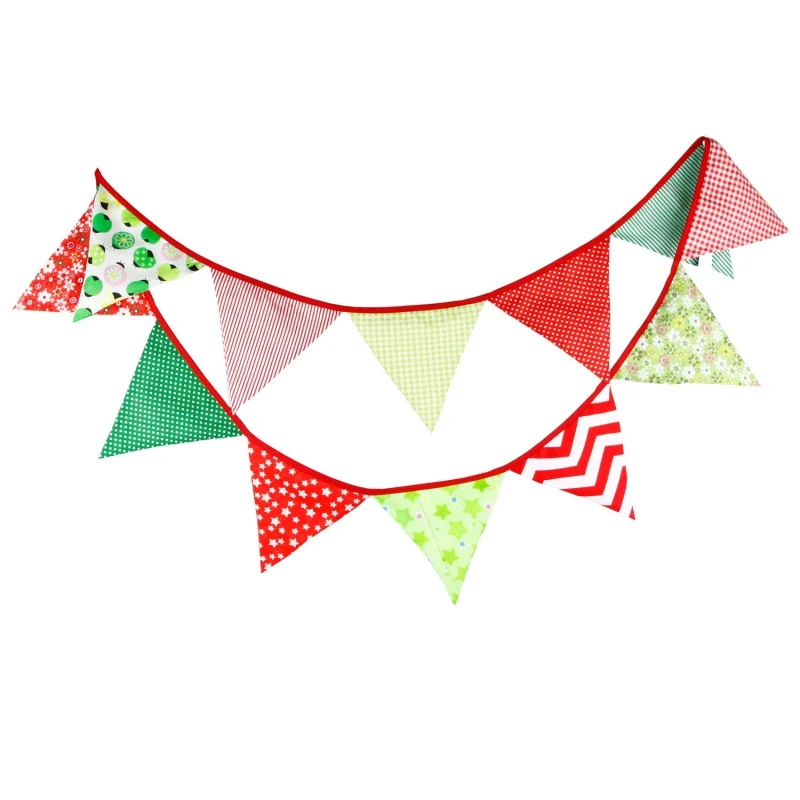 Cotton Banner Flag Christmas Streamers Confetti Hang Pennants Party