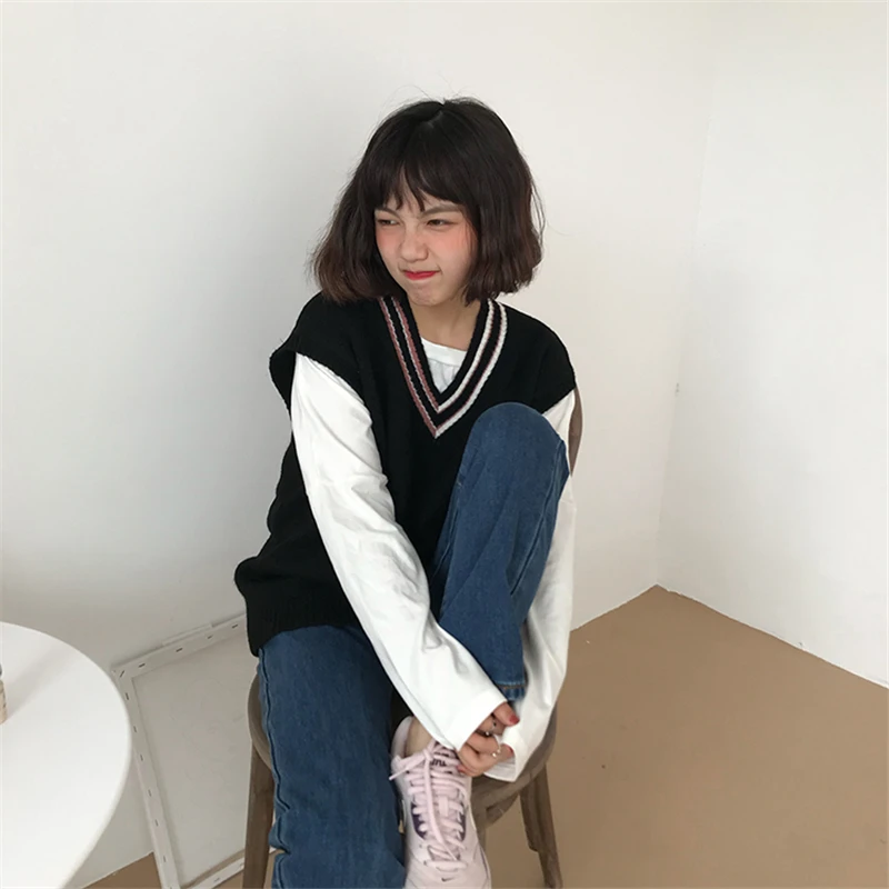 Поп Harajuku брендов Для женщин 2018 новый весенний пуловер свитера ретро тянуть