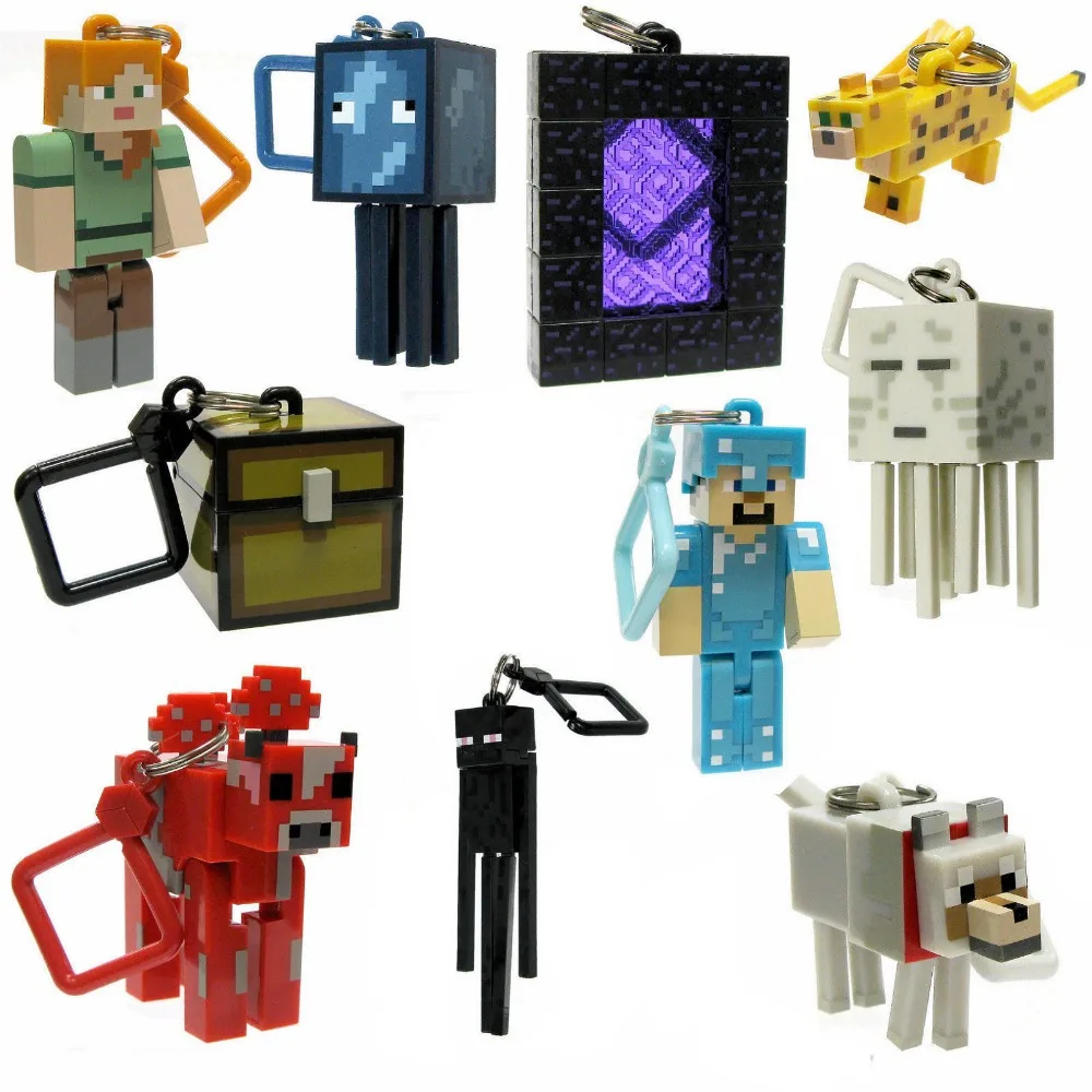 Minecraft keychain 10pcs/lot Hangers Series 2 Figure Toys Models MC