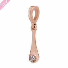 Сияющее розовое золото современные LovePods капелька с проложить-Набор CZ кулон бусины DIY Fit PANDORA Подвески для женщин ювелирных изделий RF031