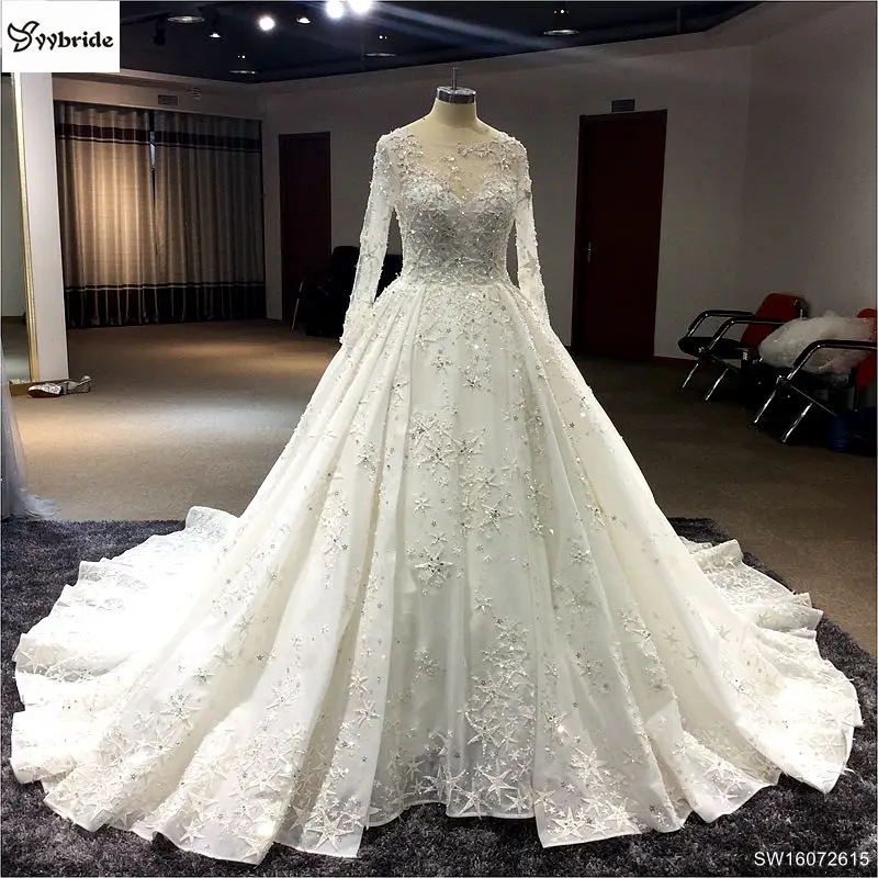 Surmount Luxury Princess Long Sleeve Cathedral Royal Train