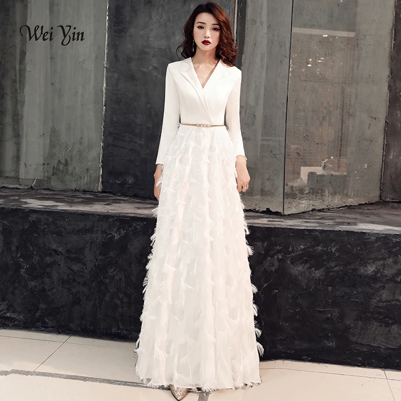 white elegant gown
