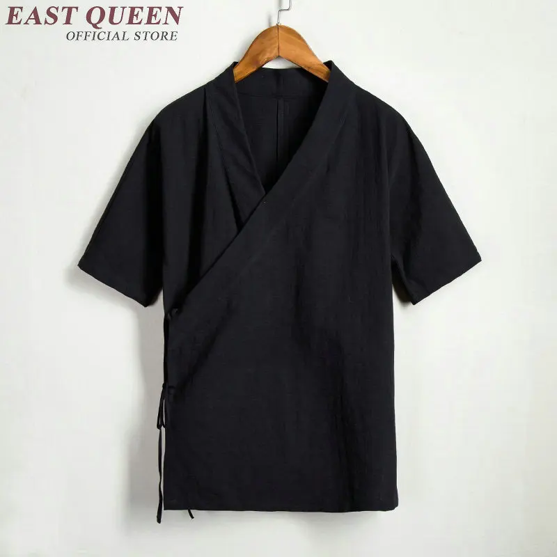Men Chinese Style Shirt Traditional chinese clothing for men male Chinese mandarin collar shirt blouse wushu kung fu outfit