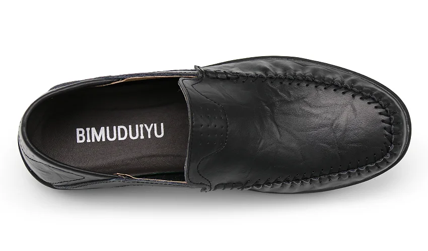 BIMUDUIYU; Лидер продаж; модная мужская Повседневная дышащая обувь из натуральной кожи; светильник; удобная обувь для вождения без застежки