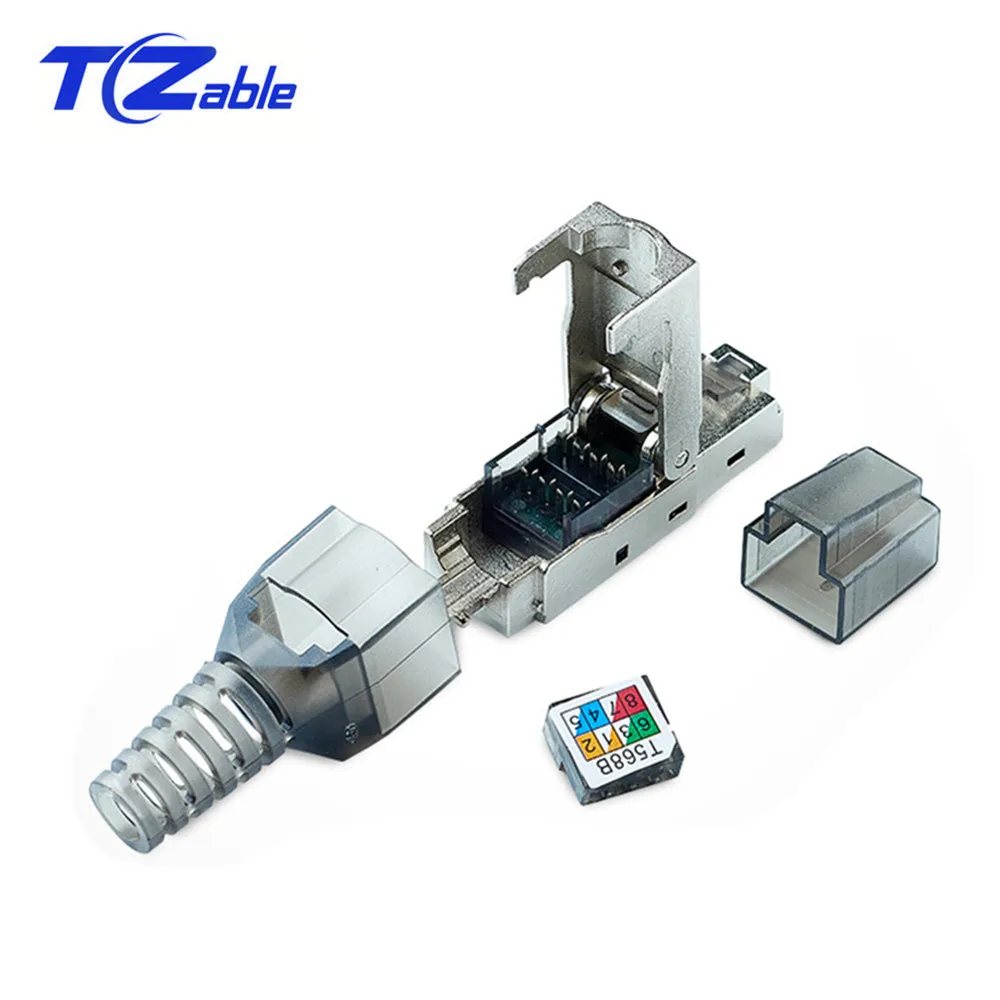 

Cat6A RJ-45 Field Connection Modular Plug Shielded 10 Pack RJ45 Crystal Head