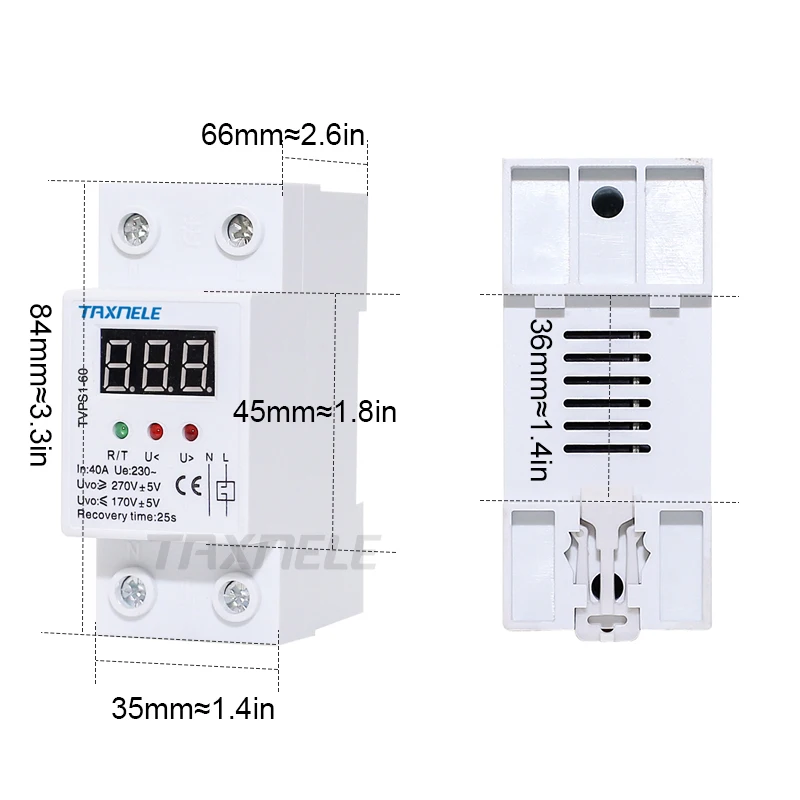 40A 63A 220V автоматическое переподключение Защита от перенапряжения под напряжением защитное устройство вольтметр реле защита напряжения