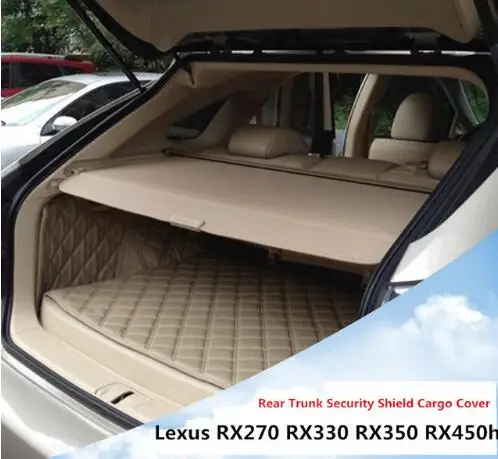 

High Qualit Car Rear Trunk Cargo Cover Security Shield Screen shade Fit For Lexus RX270 RX350 RX450h 2007-2015 (Black, beige)