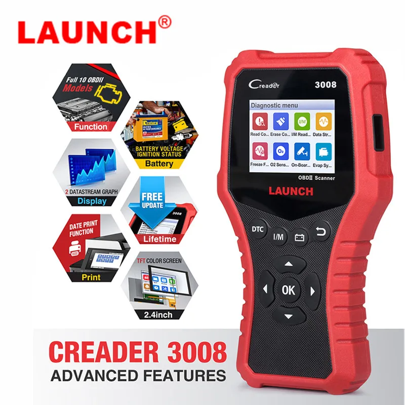 

LAUNCH Creader CR3008 Auto OBD2 OBDII Car Engine Fault Code Reader Auto Scanner PK AD510 KW850 OBD 2 Diagnostic Tool