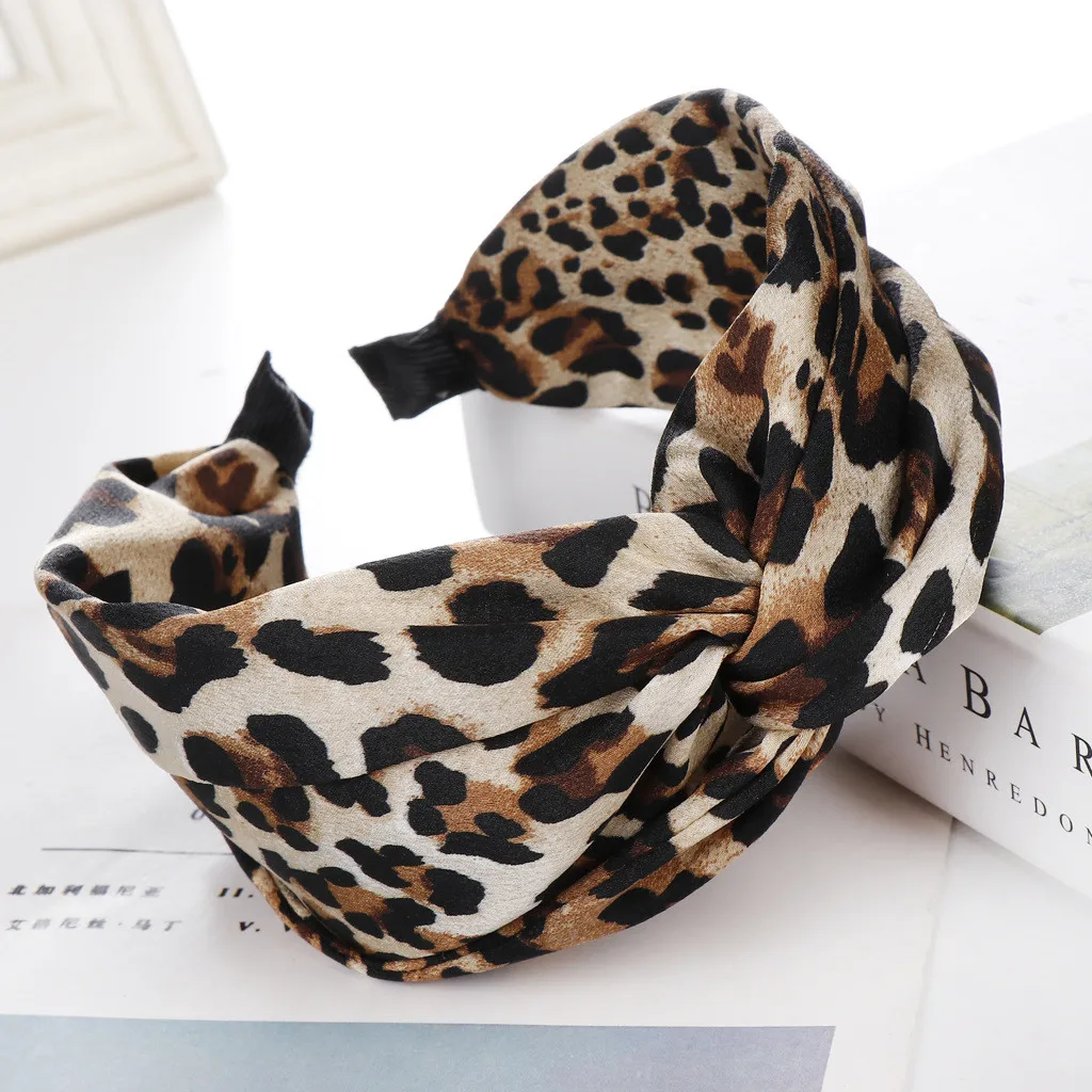

Women Leopard headband Printed Simple Hairband Hair Head Hoop Girls Hair Headband Accessories for Lady Knotted Hair Band