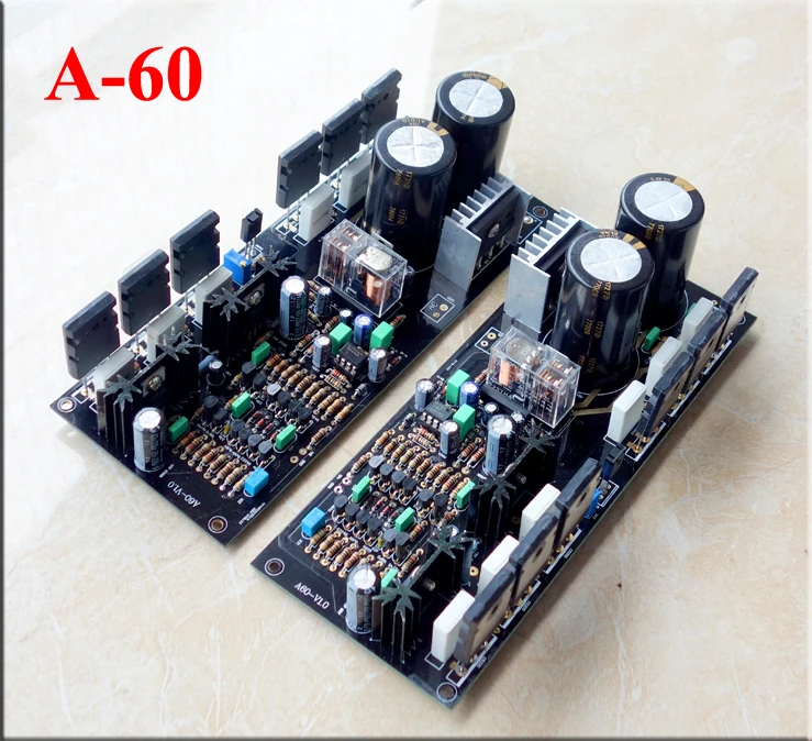 

A60 refer Golden throat 300W 4R Mirror design Current feedback amplifier board Can match 2SC5200 A1943 / ON/ sanken power tube