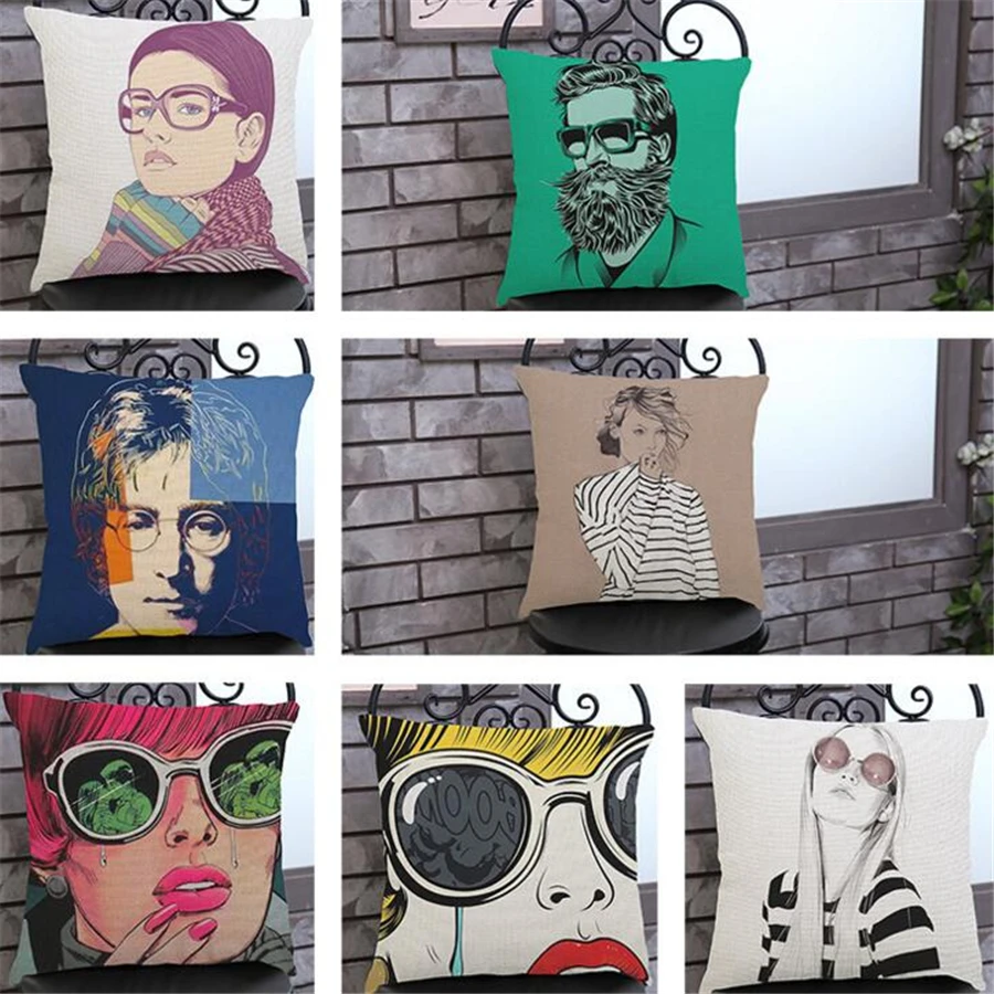 

Pop Art Decoratve Pillow Covers For Couch Cotton Linen Velvet Cartoon Cushion Cover Home Decor For Sofa Chair Seat 45x45cm e1426