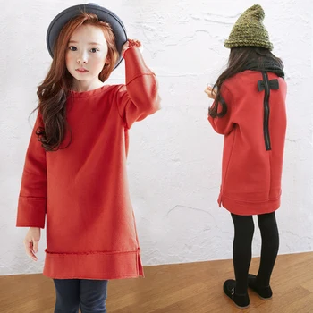 

2019 Autumn Winter Dress For Girls Cotton Christmas Full-sleeve Basic Warm Kids Clothes Teenager Vestidos Infantil