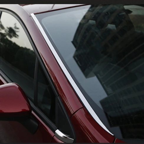 Для Chevrolet Cruze- Нержавеющая сталь Передняя отделка лобового стекла полосы Декоративные наклейки автомобиль Стайлинг Аксессуары 2 шт