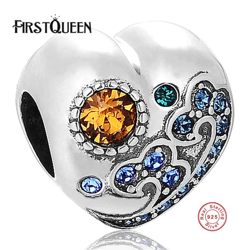 

FirstQueen 100% 925 Sterling Silver Nature Star Silver Bead Charms fit Bracelet Women Fashion Jewelry