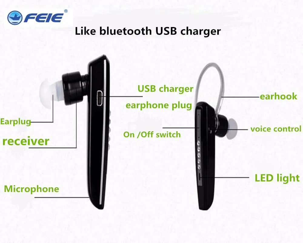 Изысканный bluetooth стиль аккумуляторные слуховые аппараты для глухоты 1 шт. S 101