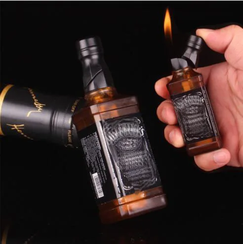 

gasline inflatable open flame lighter, creative portable bottle model, light fire lighter, smoking set.