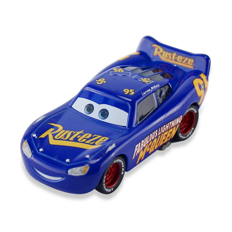 Disney Pixar Cars 2 3 Новое сказочное освещение McQueen Jackson Storm Cruz Ramirez металлическая машина модель детская Рождественская игрушка-лучший подарок - Цвет: McQueen Blue