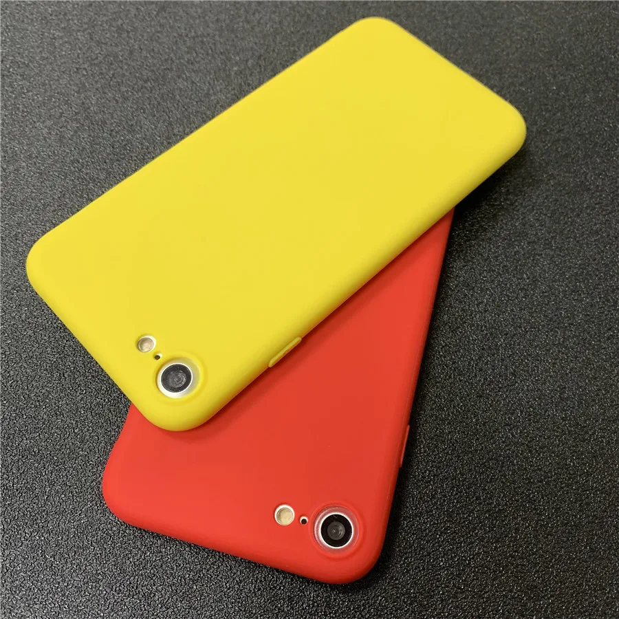Candy Phone Case For iPhone 8 Case 6 6s 7 Plus Case 5 5s SE Solid Color Soft Matte TPU Back Cover For iPhone XS Case MAX XR X