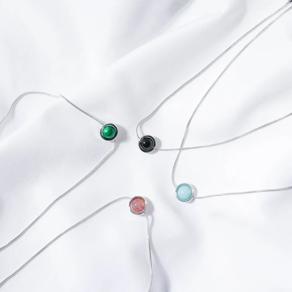 

Fashion lady transfer bead necklace New creative stone short clavicle link chain for women gift Feel free to slide