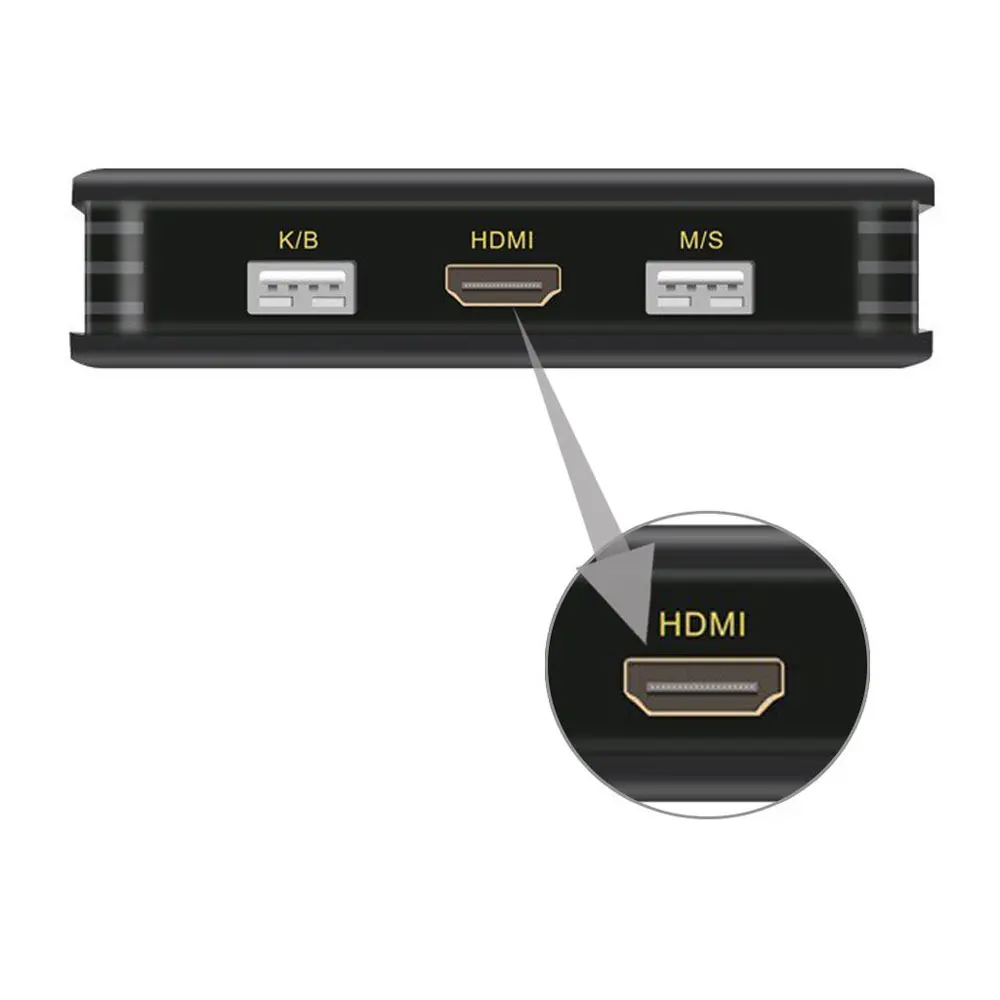 Ingelon HDMI KVM Switch 2 port USB Switcher Build in Cable for 2 PC HDTV Monitor Keyboard Mouse Sharing Portable kvm-Switch (5)