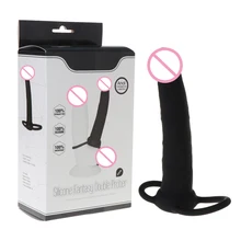 Sex toys cock rings for male Silicone Double Penetration Cock Ring Penis Enhancer Dildo Sex Toy dropshipping