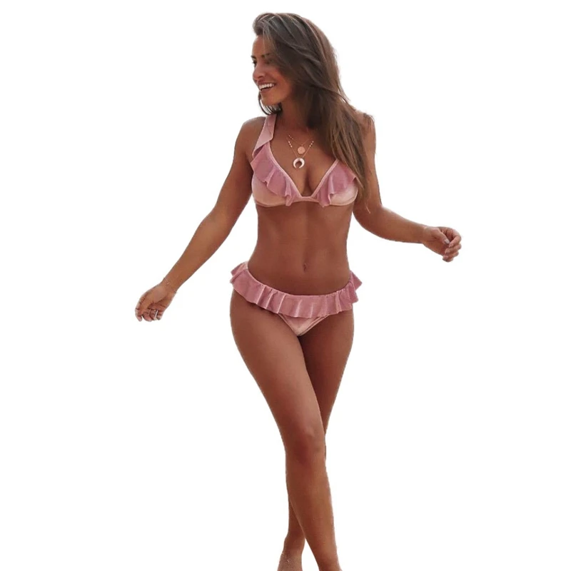 

Women Swimsuit 2019 Sexy High Waist Bikini Push-Up Padded Bra Beach Swimwears Enchanting Swimsuits Biquini F7