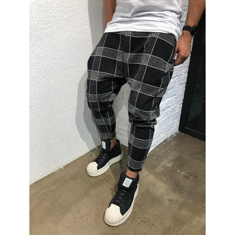 

ZOGAA 2019 Casual Plaid Ankle-Length Pants Men Trousers Hip Hop Jogger Pants Men Sweatpants Street Wear Men Pants men joggers