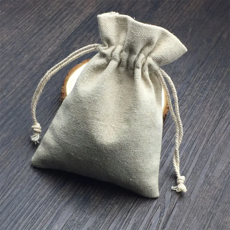 Льняной джутовый Подарочный мешочек с кулиской 9x12 см 10x15 13x17 Упаковка из 50 мешков