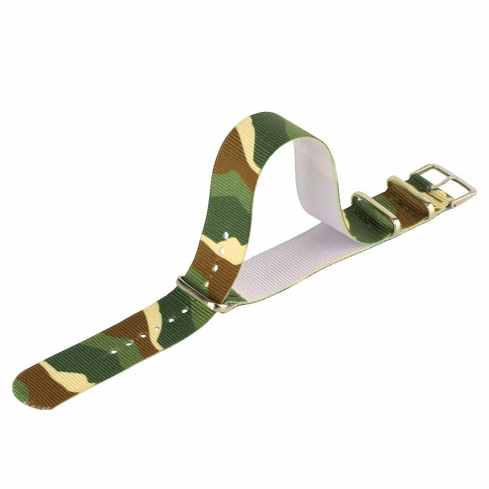 

22MM Camouflage Fashion Fabric Nylon Watchband Outdoor Military Wristwatch Strap Diving Sports Bracelet