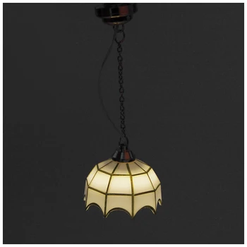 

HOT SALE 1:12 Dollhouse Miniature Furniture Ceiling Lamp Battery Operated