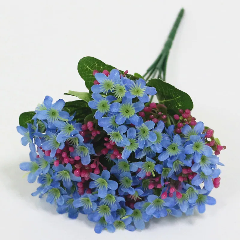 Flone Simulation European Gypsophila Flower Bouquet Small Daisy Dance Silk Flowers Decoration Wedding Flower Arrangement  (11)