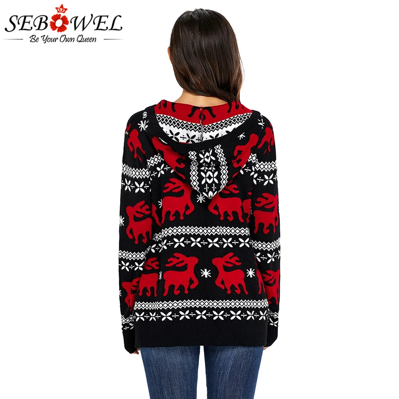 Cute-Reindeer-Knit-Black-Hooded-Sweater-LC27785-2-2 