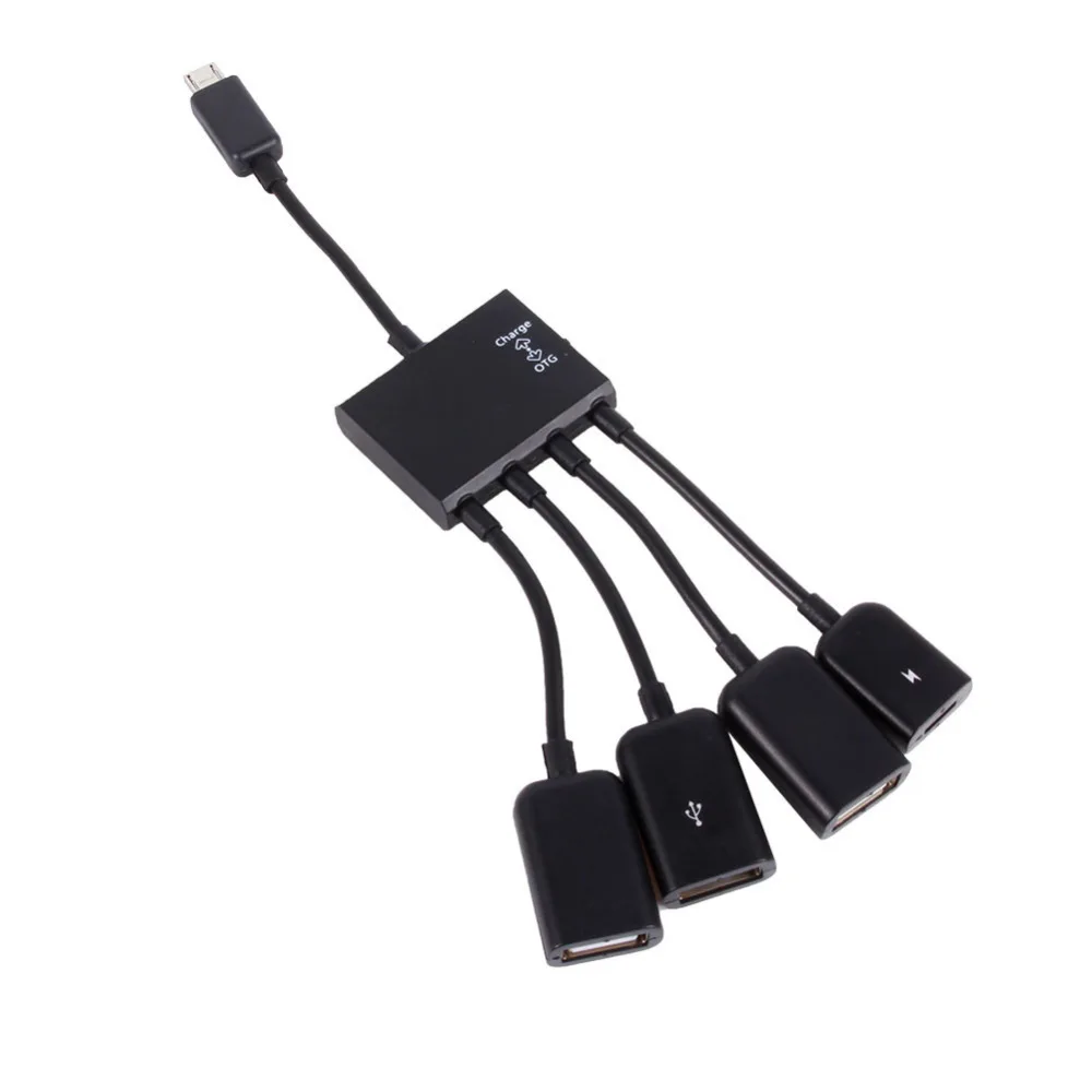 4 порта Micro USB OTG Зарядное устройство концентратор кабель Spliter разъем адаптер для смартфона компьютера планшета ПК