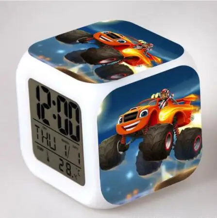 Blaze and Monster Machines светодиодный цифровой будильник часы reloj despertador de cateceira horloge digitale детские игрушки подарки - Цвет: Красный