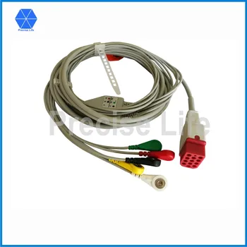 

Compatible for Bionet BM5 ECG cable 5 leads with Snap Rectangle 12 pin connector IEC color code
