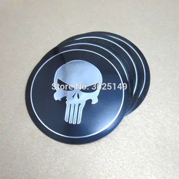 

20x 90MM black / blue/ Punisher Skull Emblem Badge Decal Sticker Modify Wheel Hub Center Sticker For VW car wheel center