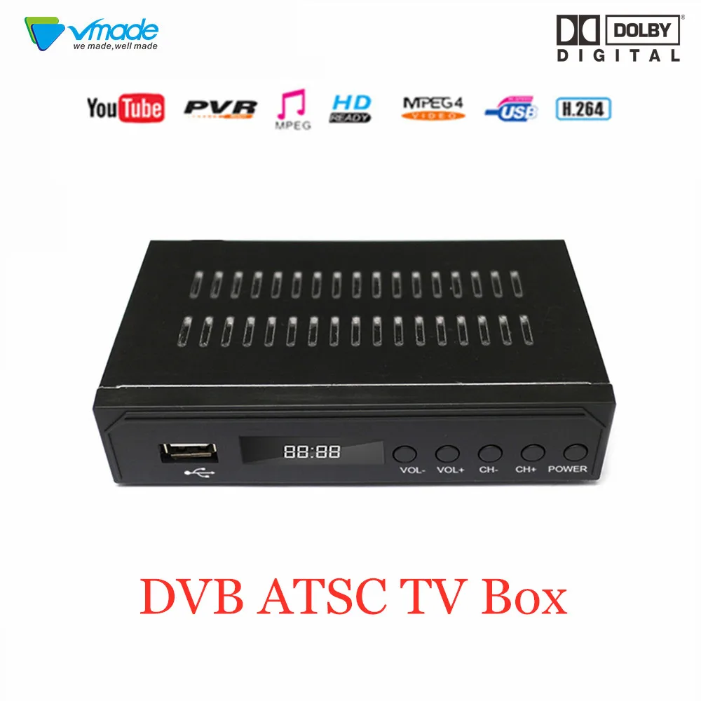 Vmade Декодер каналов кабельного телевидения полностью HD цифровой DVB ATSC наземных ТВ