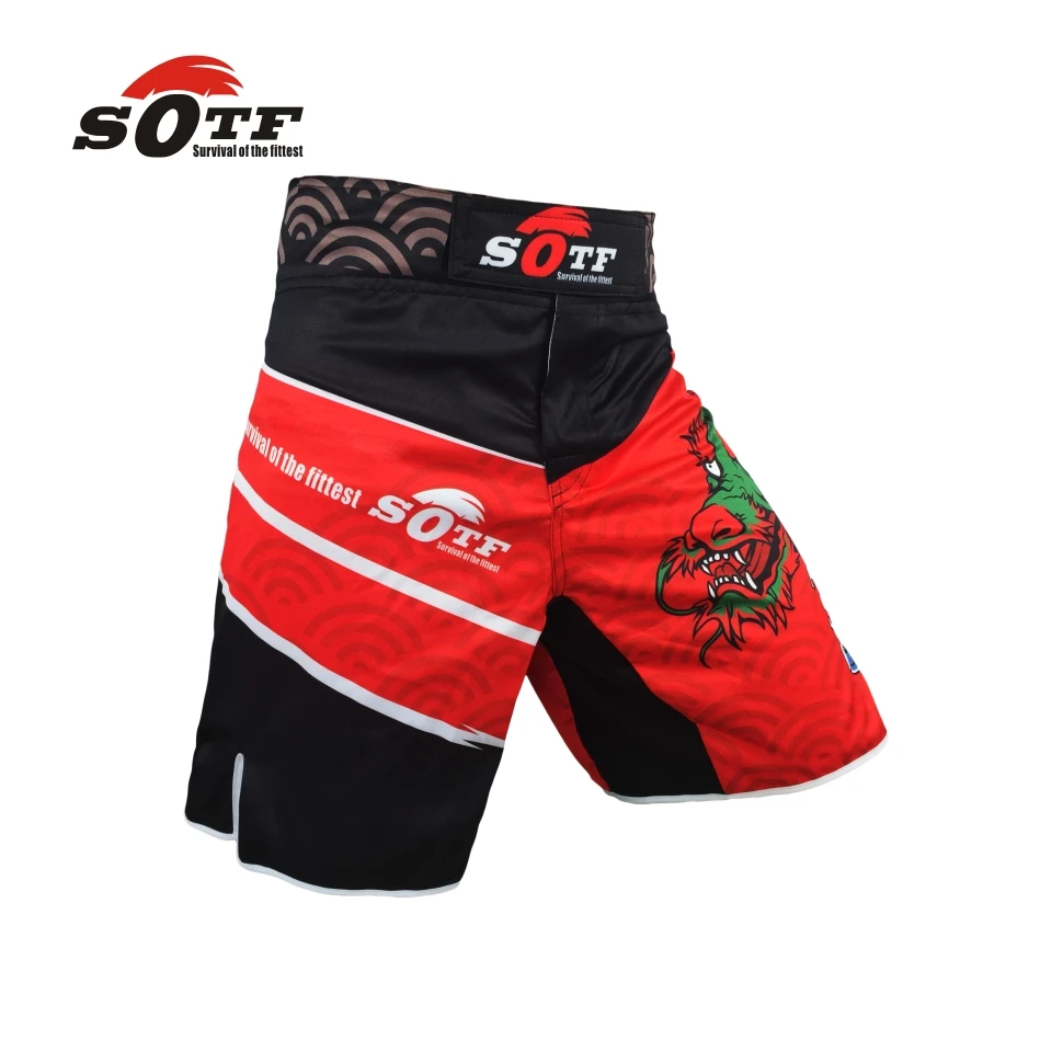 SOTF бренд mma шорты дышащая одежда боксерские трусы Tsing lung muay тайские красные штаны